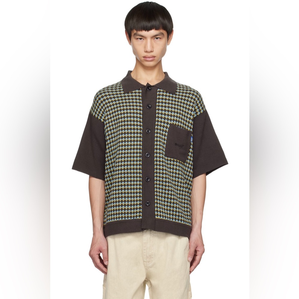 NWT AWAKE NY Brown Buttoned Shirt